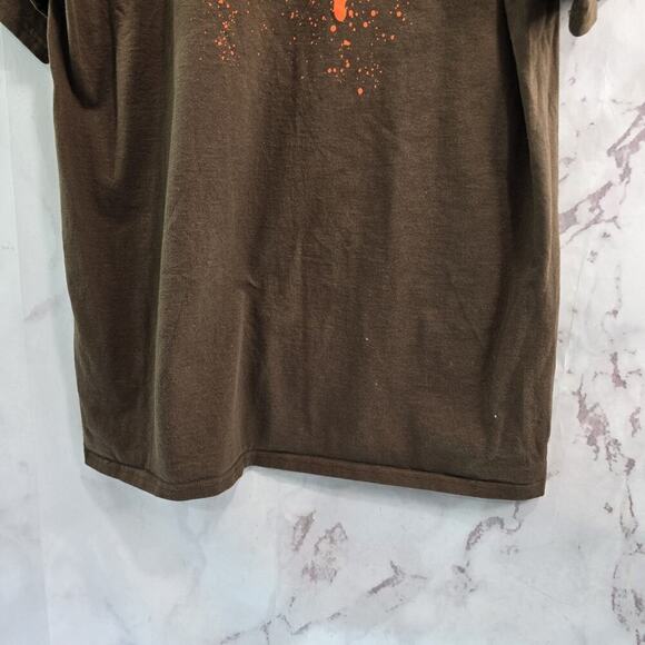 Columbia T Shirt Mens Medium PHG Chocolate Brown Orange Crew Neck Tee - Picture 7 of 10